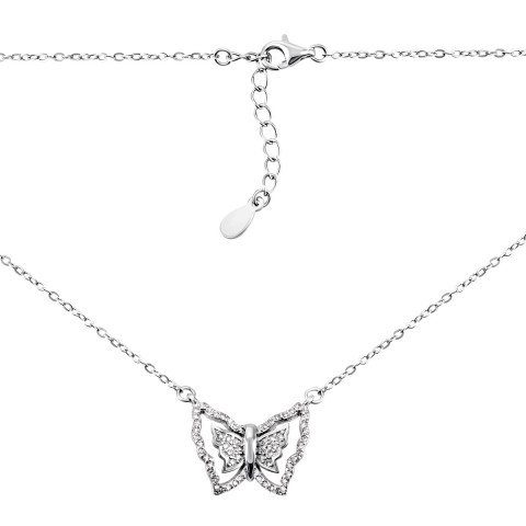 Cрібне кольє Метелик з фіанітами (GN8199)