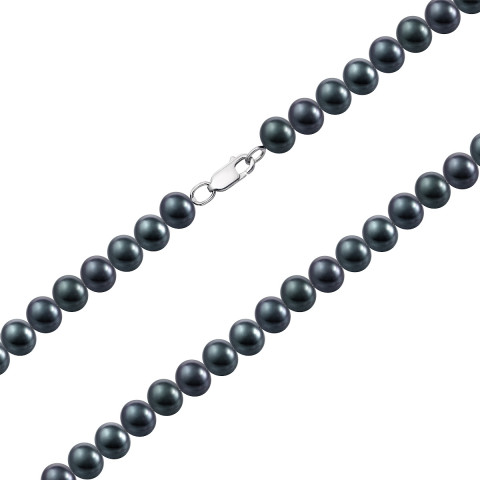 Срібне кольє з перлами (L 14 к чер)