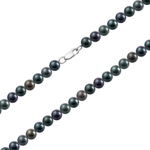 Срібне кольє з перлами (L 19.2 к чер)