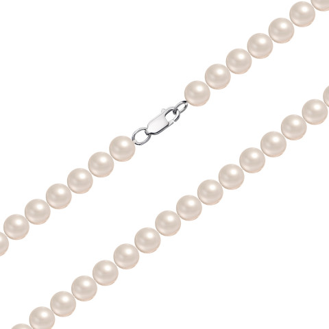 Срібне кольє з перлами (L 8 к бел)