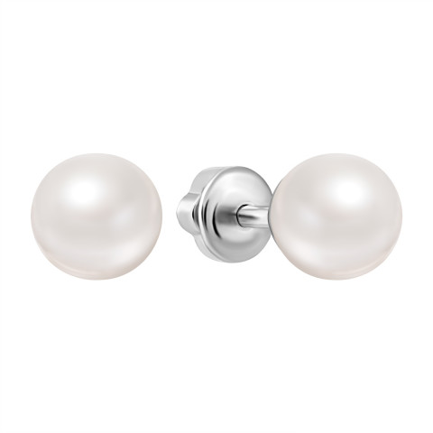 Срібні пусети з перлами (2092р-PWT)