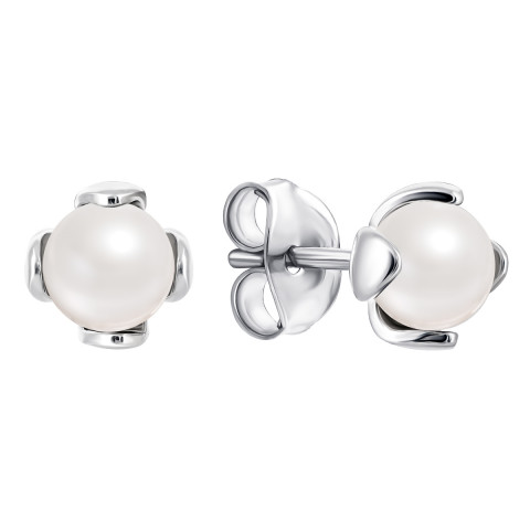 Срібні пусети з перлами (С2Ж/4014А)