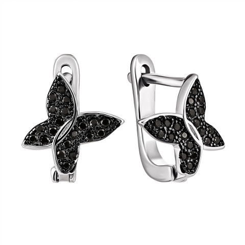 Срібні сережки Метелики з фіанітами (СК2ФО/2011)