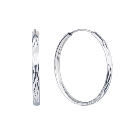 Срібні сережки-конго з алмазною гранню (1EA75795-E/12)