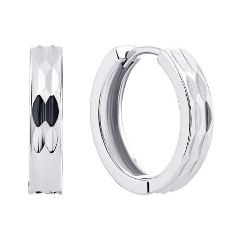 Срібні сережки з алмазною гранню (ME-047)
