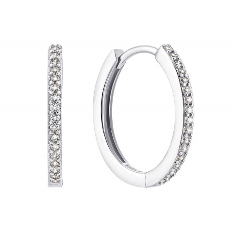 Срібні сережки-конго з фіанітами (1EA81160-E/12/1)