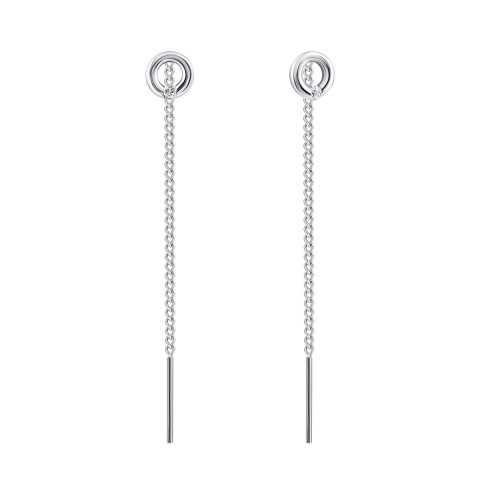 Срібні сережки-протяжки (продевки) з фіанітами (XCKP007-Z)