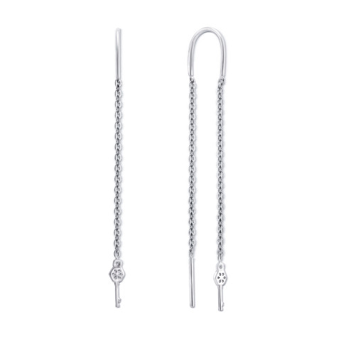 Срібні сережки-протяжки (продевки) (с21628)