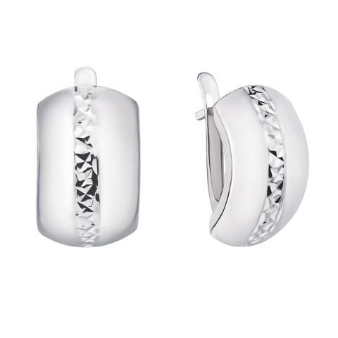 Срібні сережки  з алмазною гранню (02897-5/12/3)