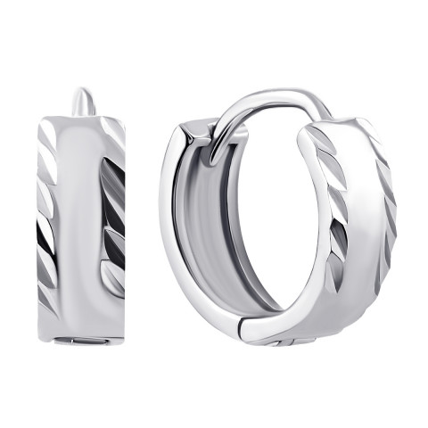 Срібні сережки з алмазною гранню (1EA93595)