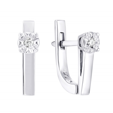 Срібні сережки з діамантами (SK-SB-02-02)