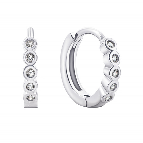 Срібні сережки з фіанітами (1EA84553)