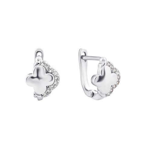 Срібні сережки з фіанітами (1EA93122)