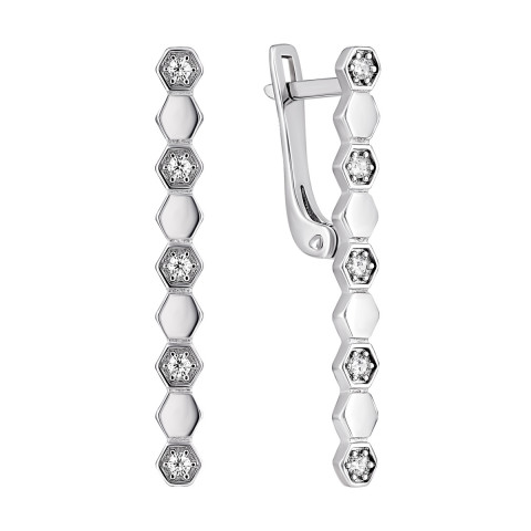 Срібні сережки з фіанітами (920163б)