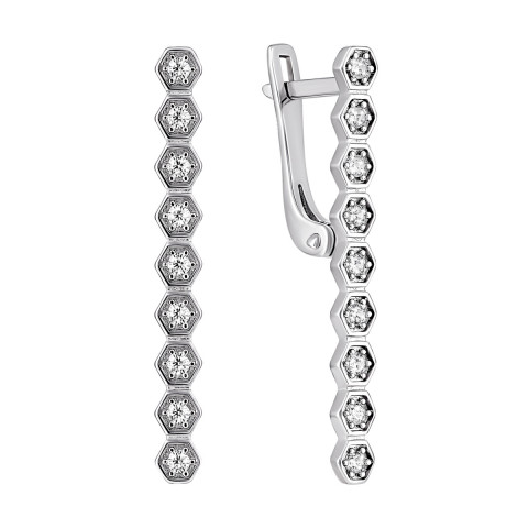 Срібні сережки з фіанітами (920165б)