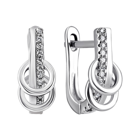Срібні сережки з фіанітами (CE13209)
