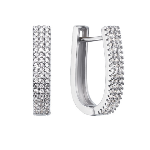 Срібні сережки з фіанітами (LEA79237-E)