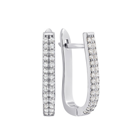 Срібні сережки з фіанітами (ЛК-0048р)