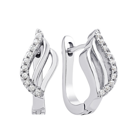 Срібні сережки з фіанітами (PERS0586)