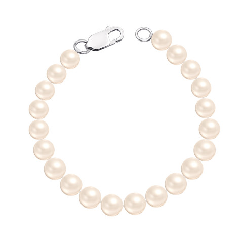 Срібний браслет з перлами (L 12.9 б бел)
