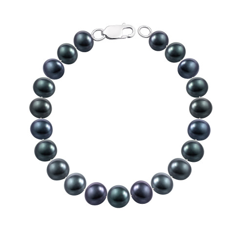 Срібний браслет з перлами (L 14 б чер)