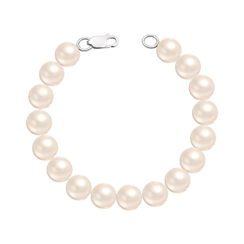 Срібний браслет з перлами (L 5 б бел)