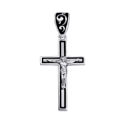 Срібний хрестик. Розп'яття Христове (125 Р ( чорн.))