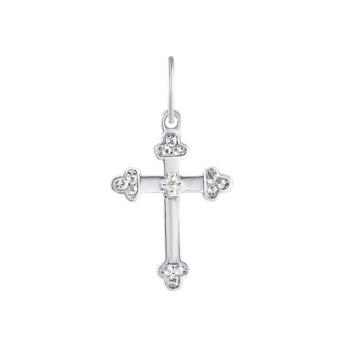 Срібний хрестик з фіанітами (П2Ф/314)