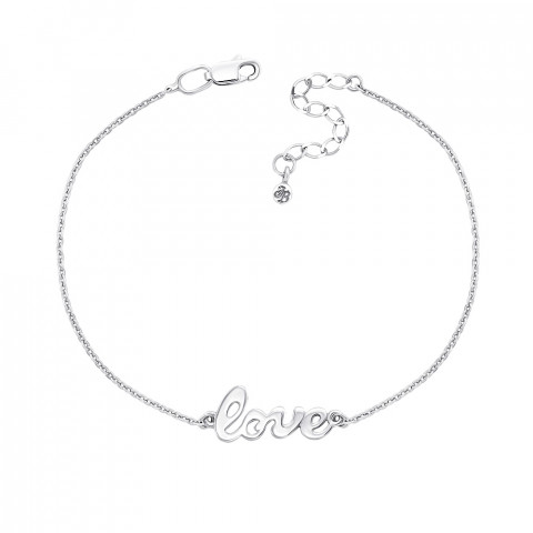 Срібний браслет «Love» на ногу (0161/77024-1/12/1)