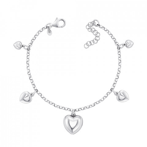Срібний браслет з підвіскою «Серце» без вставки. (BCHXD000026-B/12)