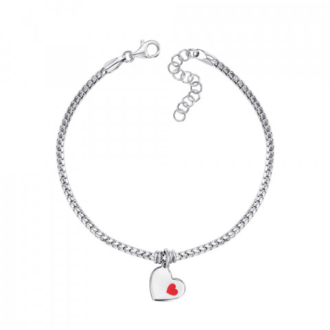 Срібний браслет «Серце» з емаллю. Артикул BCTXX000142-B/12/392