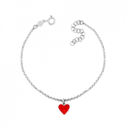 Срібний браслет «Серце» з емаллю. (VFASD000001-B/12/392)