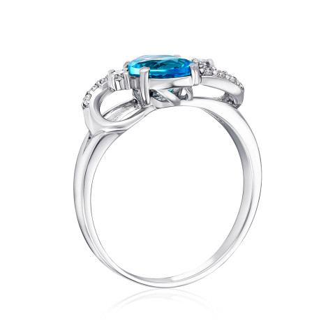 Срібна каблучка з кварцом і фіанітами 1720/9р-QSWB