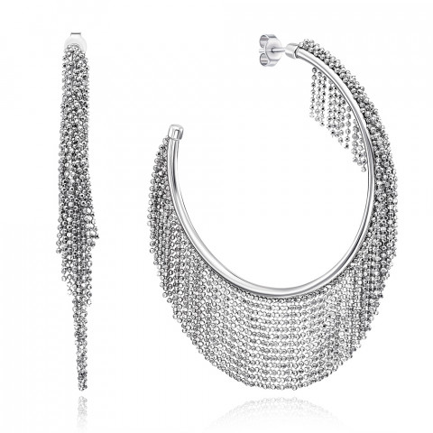 Срібні сережки-конго без вставки (OCFXD000071-E/12)