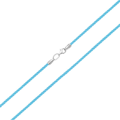 Ювелірний шнурок зі срібним замком (SGrit2mm LBlue ROD ш)