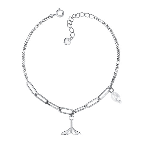 Срібний браслет з перлиною (SL00655-B/12/4742)