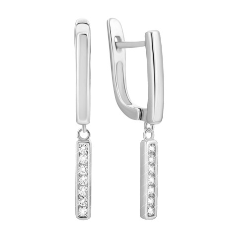 Срібні сережки з фіанітами (SZDE00261)