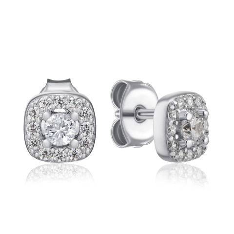 Срібні пусети з фіанітами SZDE00376-E/12/1