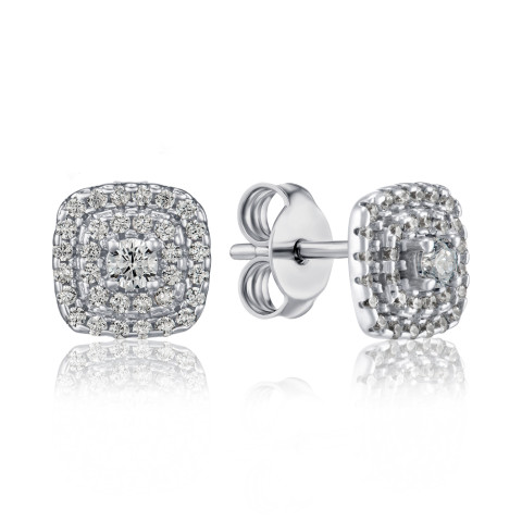 Срібні пусети з фіанітами SZDE00405-E/12/1