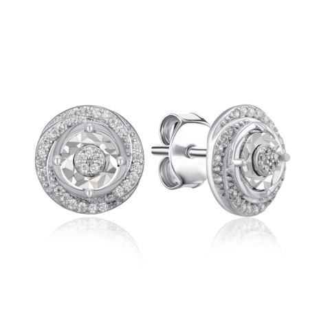 Срібні пусети з фіанітами SZDE00521-E/12/1