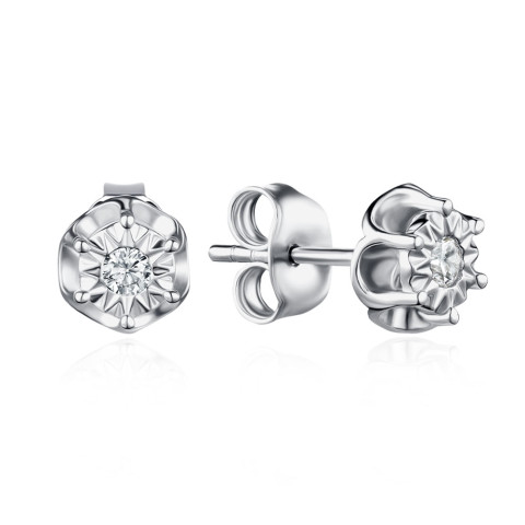 Срібні пусети з фіанітами SZDE01084-E/12/1