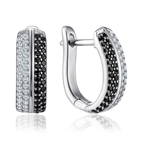 Срібні сережки з фіанітами SZDE04989-E/12/7