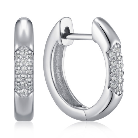 Срібні сережки-конго з фіанітами SZDE05023-E/12/1