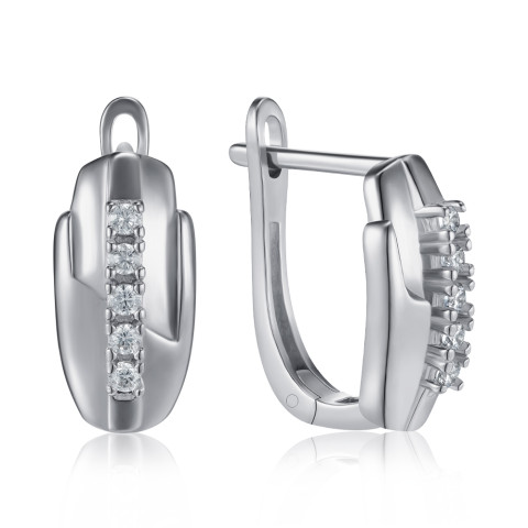 Срібні сережки з фіанітами SZDE05183-E/12/1