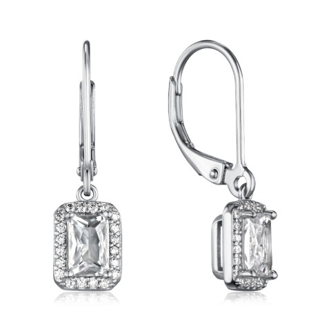 Срібні сережки з фіанітами SZDE08408-E/12/1