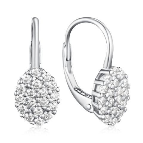 Срібні сережки з фіанітами SZDE08460-E/12/1