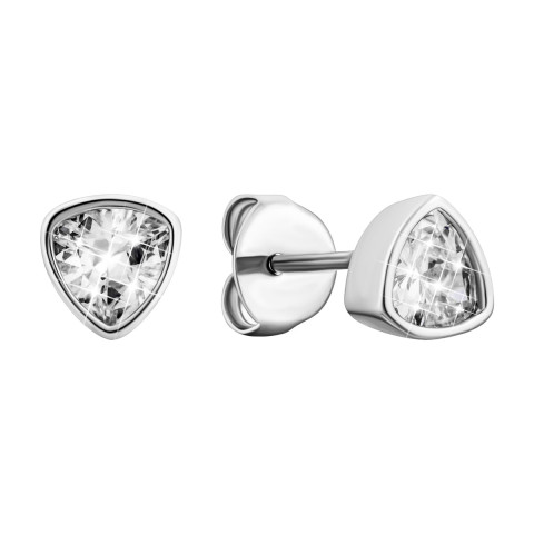 Срібні сережки-пусети з фіанітами (SZDE09141)
