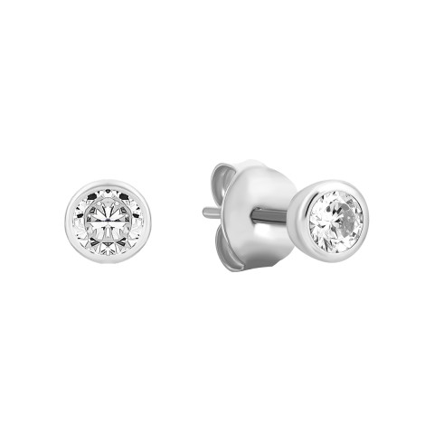 Срібні сережки-пусети з фіанітами (SZDE09222)