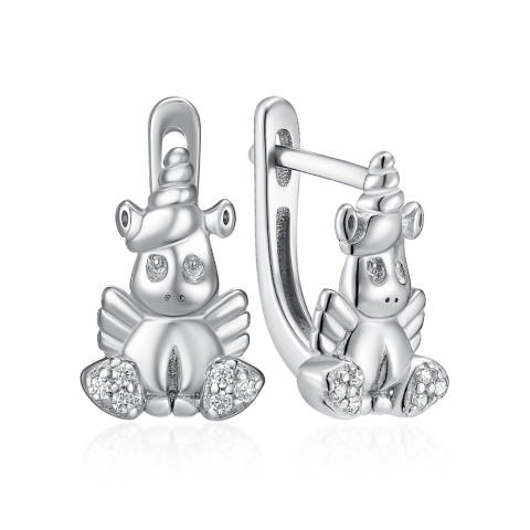 Срібні сережки з фіанітами SZDE15091-E/12/1