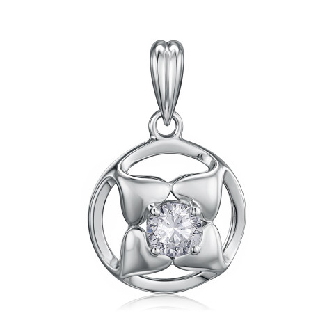 Срібна підвіска Квітка з фіанітом SZDN08737-P/12/1